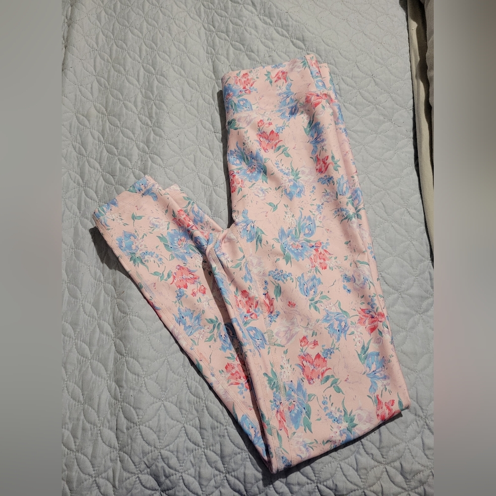 LoveShackFancy Pink and Blue Floral Leggings